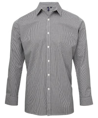 Microcheck (Gingham) long sleeve cotton shirt PR220