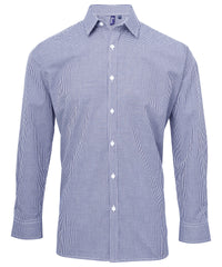 Microcheck (Gingham) long sleeve cotton shirt PR220