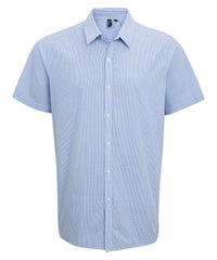 Microcheck (Gingham) short sleeve cotton shirt PR221