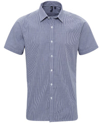 Microcheck (Gingham) short sleeve cotton shirt PR221