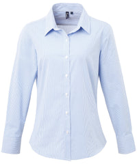 Women's Microcheck (Gingham) long sleeve cotton shirt PR320