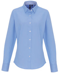 Women's cotton-rich Oxford stripes blouse PR338