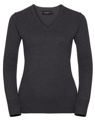 Russell Collection Ladies' V-Neck Knitted Pullover 710F