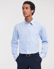 Russell Collection Men's Long Sleeve Tailored Herringbone Shirt 962M