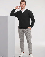 Russell Collection Mens VNeck Pullover