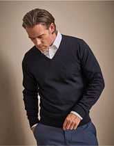 Tee Jays Mens V Neck Knitted Sweater
