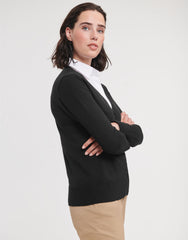 Russell Collection Ladies' V-Neck Knitted Cardigan 715F