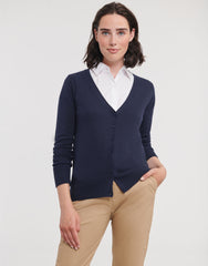 Russell Collection Ladies' V-Neck Knitted Cardigan 715F