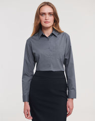 Russell Collection Ladies' Long Sleeve Classic Polycotton Poplin Shirt 934F