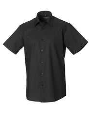 Russell Collection Men's Short Sleeve Tailored Oxford Shirt 923M