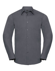 Russell Collection Men's Long Sleeve Tailored Polycotton Poplin Shirt 924M
