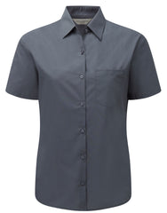 Russell Collection Ladies' Short Sleeve Classic Polycotton Poplin Shirt 935F