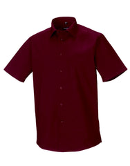 Russell Collection Men's Short Sleeve Fitted Stretch Shirt 947M
