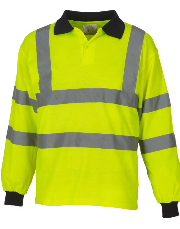 Yoko Hi-Vis 2 Band Long Sleeve Polo