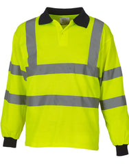 Yoko Hi-Vis 2 Band Long Sleeve Polo