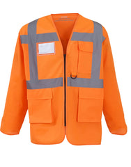 Yoko Hi-Vis Executive Long Sleeve Waistcoat HVJ800
