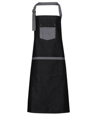 Domain contrast denim bib apron PR127