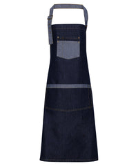 Domain contrast denim bib apron PR127