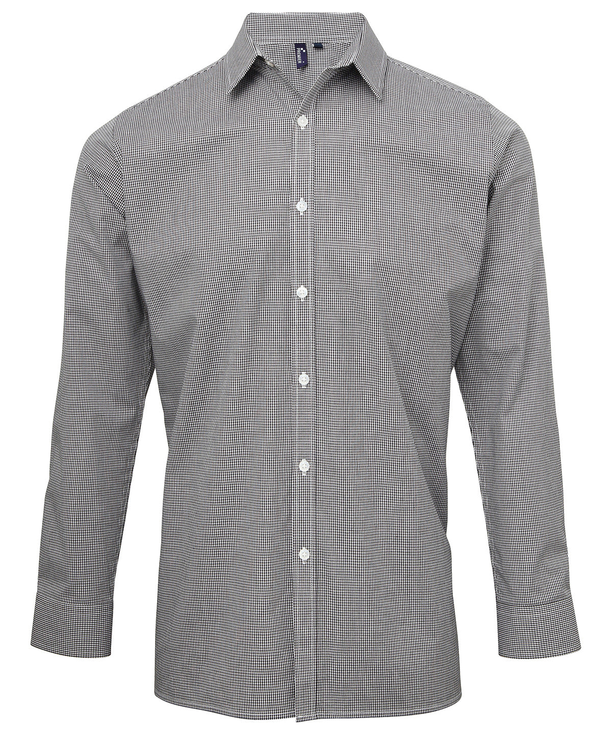 Microcheck (Gingham) long sleeve cotton shirt PR220