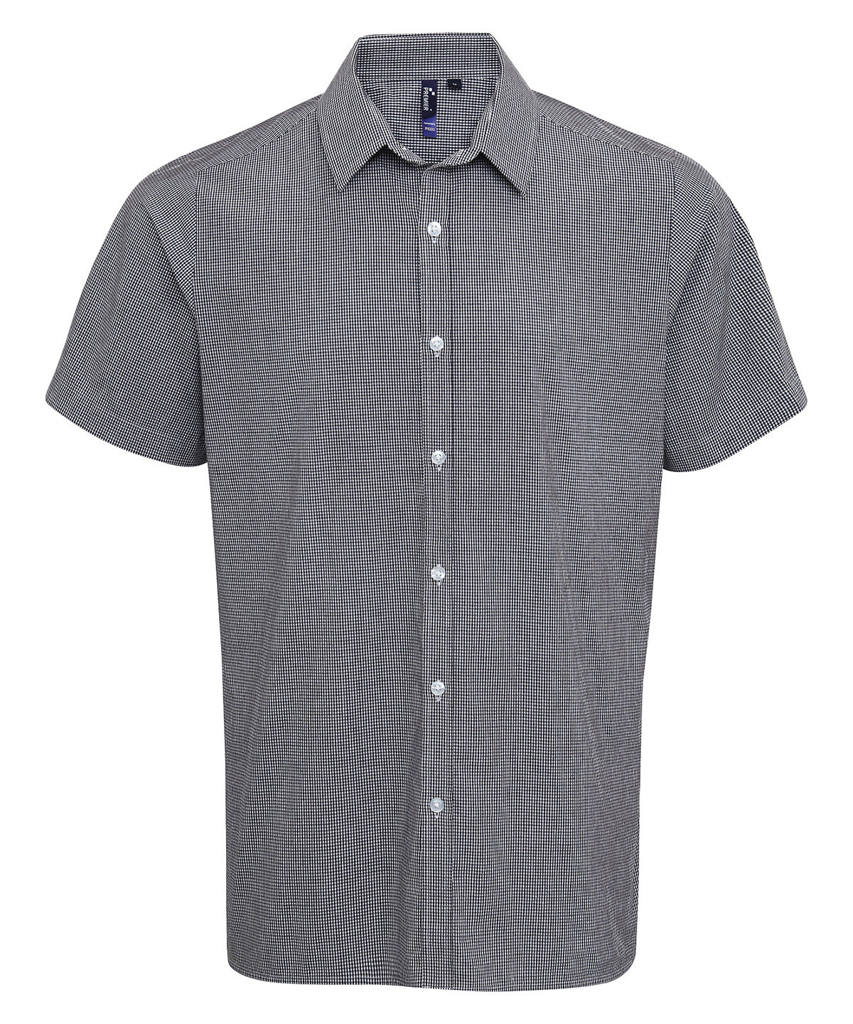 Microcheck (Gingham) short sleeve cotton shirt PR221