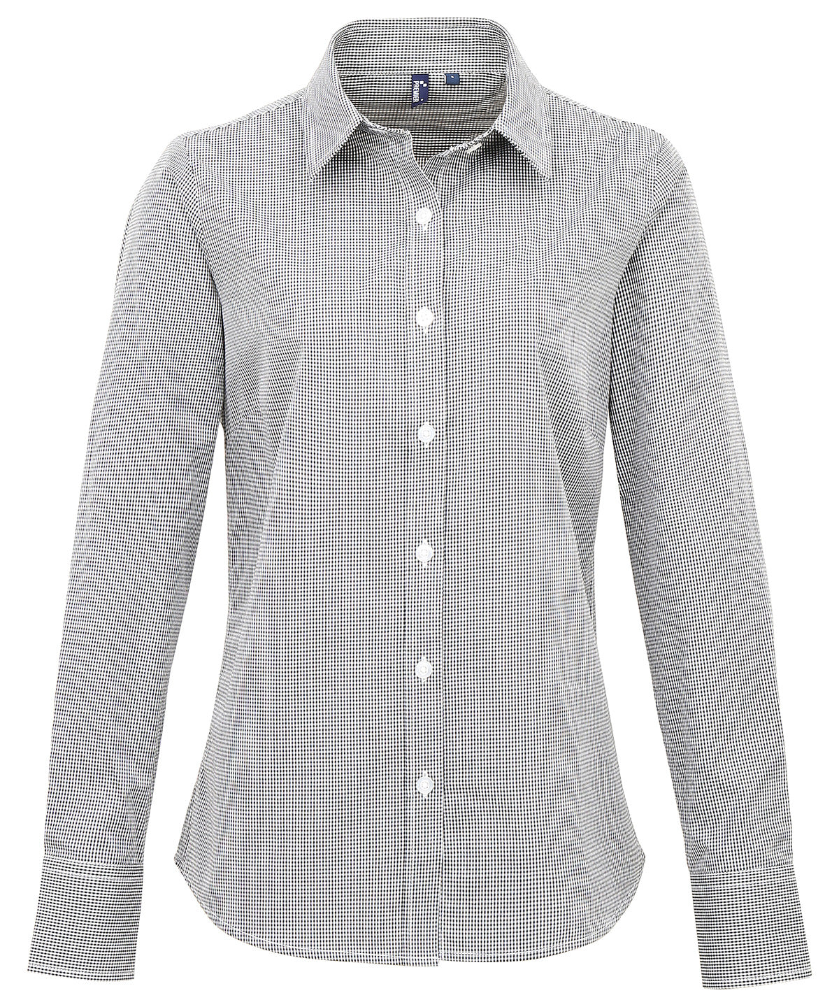 Women's Microcheck (Gingham) long sleeve cotton shirt PR320