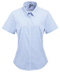 Women's Microcheck (Gingham) short sleeve cotton shirt PR321
