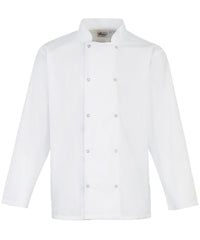 Studded front long sleeve chef's jacket PR665