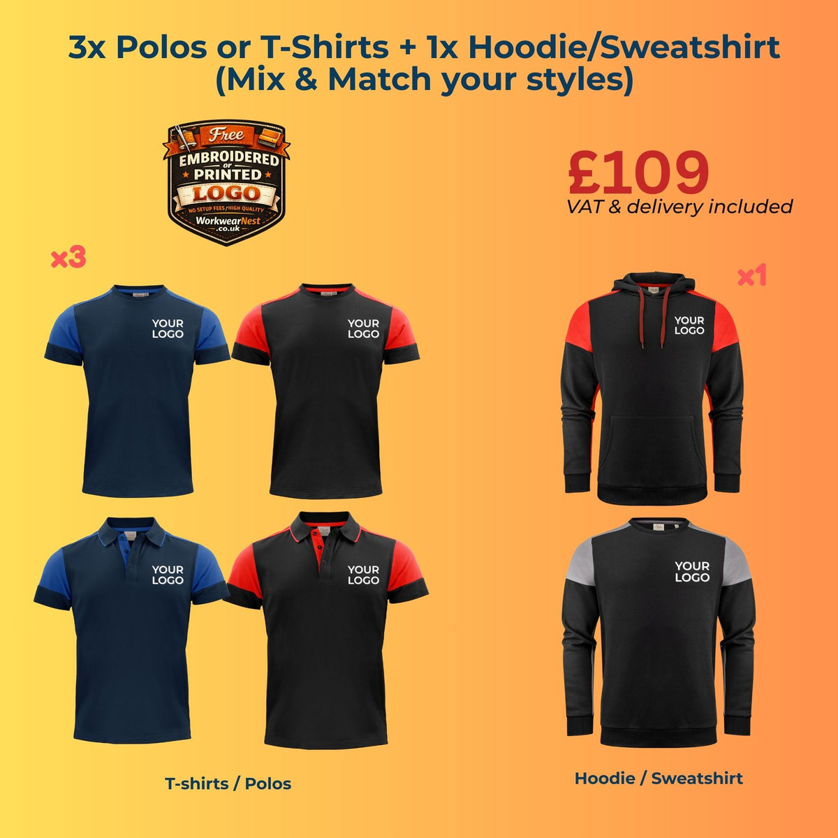 4-Item Printer Prime Premium Workwear Bundle with Free Logo