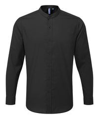 Banded collar grandad long sleeve shirt PR258