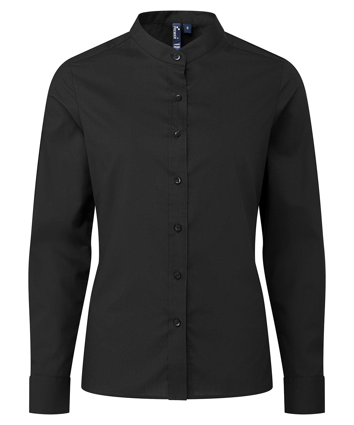 Women's banded collar 'grandad' shirt PR358