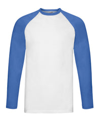 Fruit Of The Loom Men's Valueweight Long Sleeve Baseball T-Shirt 61028