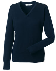 Russell Collection Ladies' V-Neck Knitted Pullover 710F