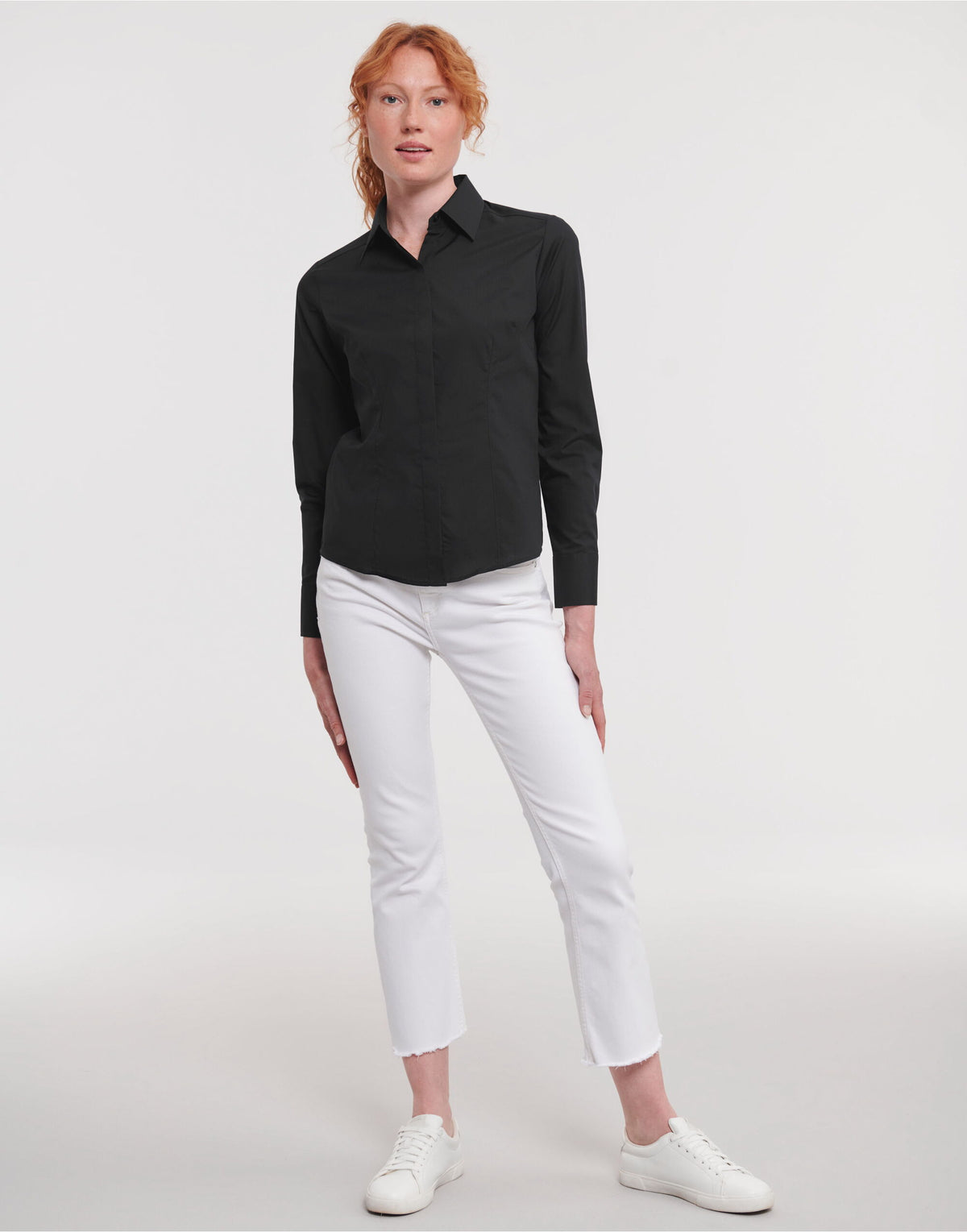 Russell Collection Ladies' Long Sleeve Fitted Polycotton Poplin Shirt 924F