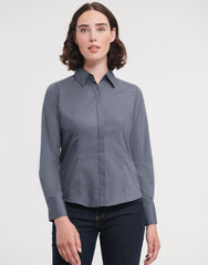 Russell Collection Ladies' Long Sleeve Fitted Polycotton Poplin Shirt 924F