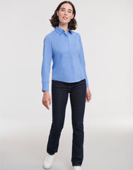 Russell Collection Ladies' Long Sleeve Fitted Polycotton Poplin Shirt 924F