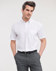 Russell Collection Men's Short Sleeve Classic Ultimate Non-Iron Shirt 957M