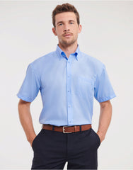 Russell Collection Men's Short Sleeve Classic Ultimate Non-Iron Shirt 957M