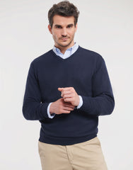Russell Collection Men's V-Neck Knitted Pullover 710M