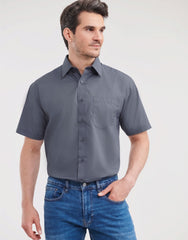 Russell Collection Men's Short Sleeve Classic Polycotton Poplin Shirt 935M