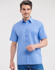 Russell Collection Men's Short Sleeve Classic Polycotton Poplin Shirt 935M