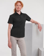 Russell Collection Ladies' Short Sleeve Classic Polycotton Poplin Shirt 935F