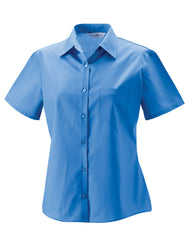 Russell Collection Ladies' Short Sleeve Classic Polycotton Poplin Shirt 935F