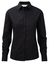 Russell Collection Ladies' Long Sleeve Classic Pure Cotton Poplin Shirt 936F
