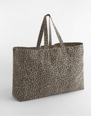 Westford Mill Leopard Print Canvas Oversized Tote Bag W336