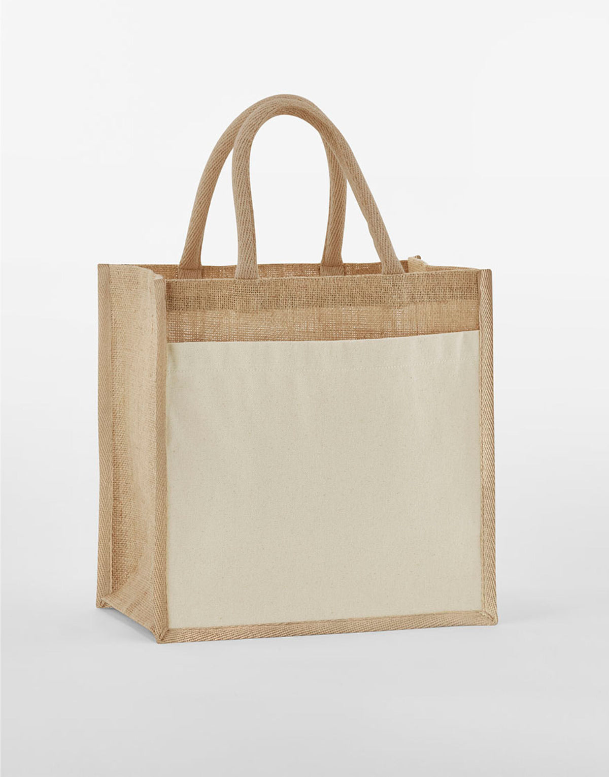 Westford Mill Cotton Pocket Natural Starched Jute Midi Tote W483