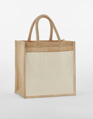 Westford Mill Cotton Pocket Natural Starched Jute Midi Tote W483