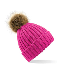 Beechfield Fur Pop Pom Chunky Beanie