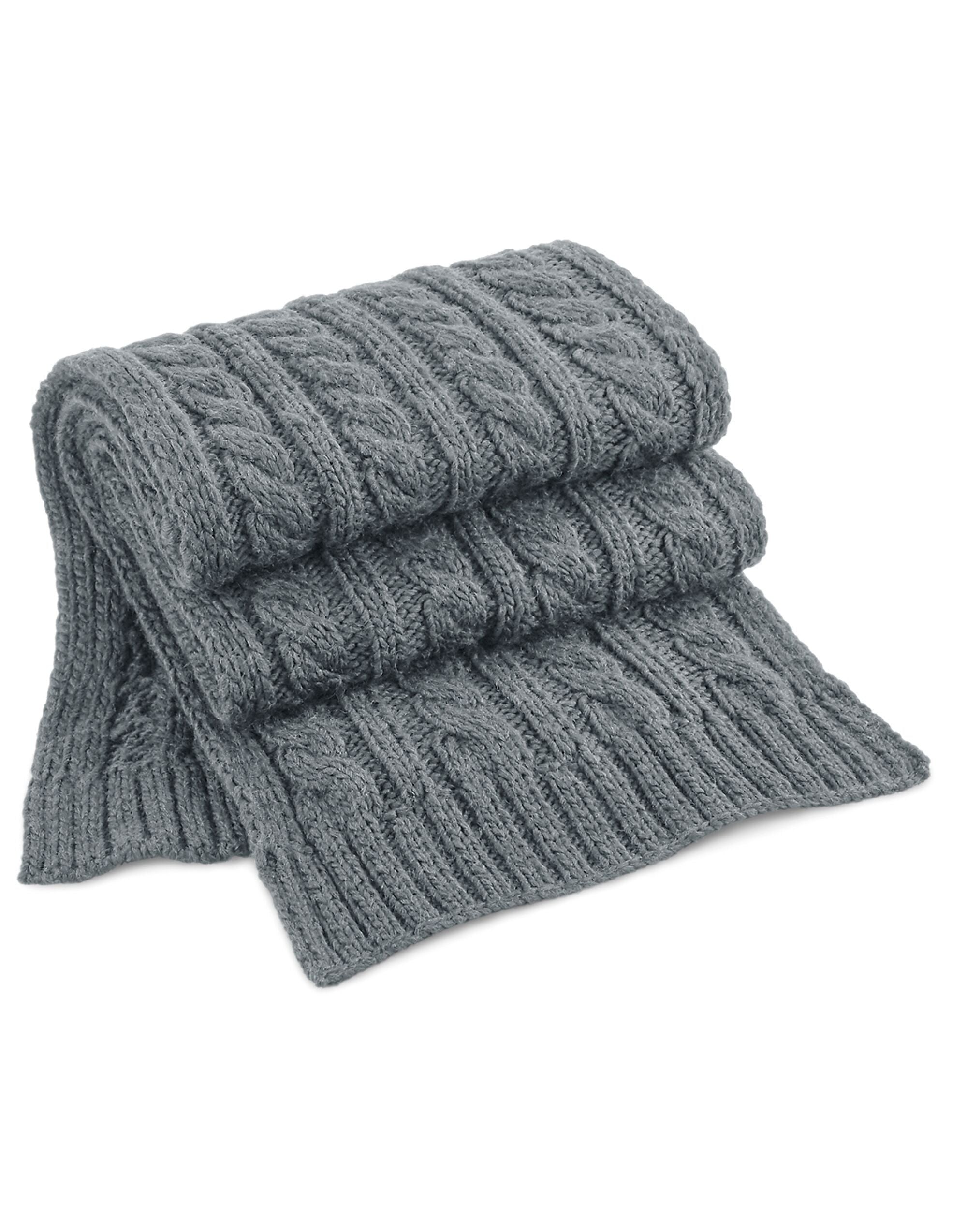 Beechfield Cable Knit Melange Scarf